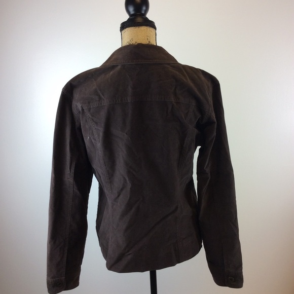 L.L. Bean velvet button front collared jacket - Picture 3 of 7